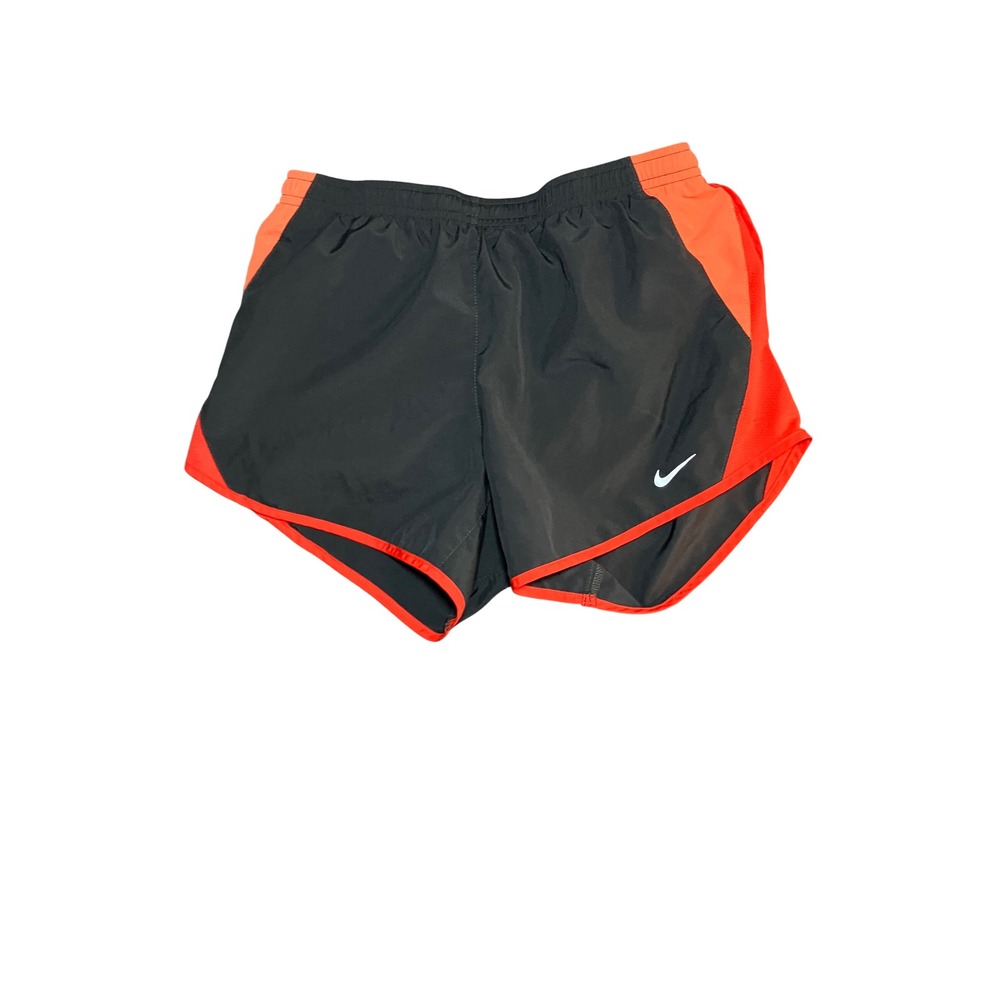 Nike Dri-Fit Women Running Shorts Gray Orange Athletic Gym Workout‎ XS